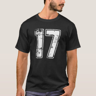 Nummer 17 Witte Distressed Block Nummer # 17 T-shirt