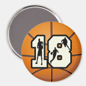 Nummer 18 Basketball Magneet (Voorkant / Achterkant)