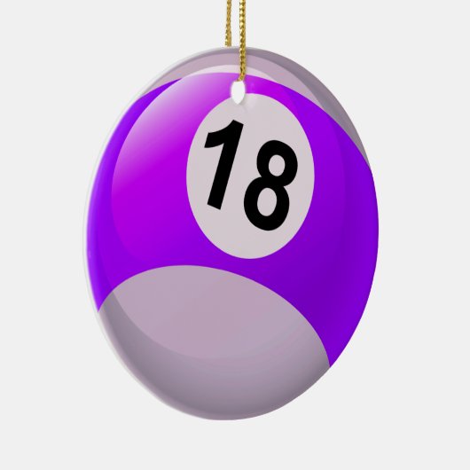 Nummer 18 Billiards Ball Keramisch Ornament (Rechts)