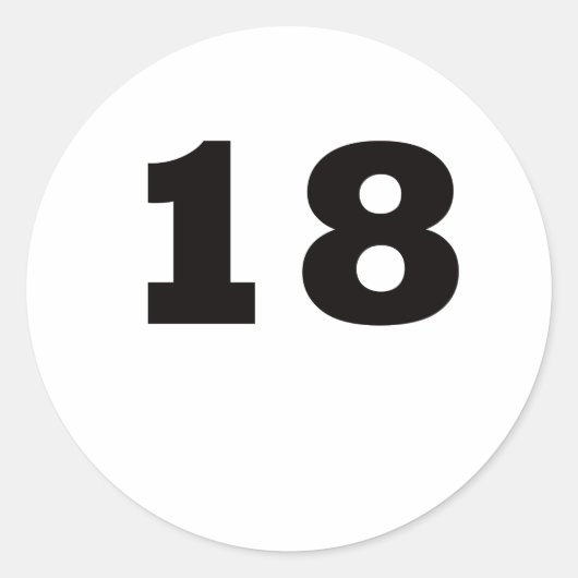 Nummer 18 ronde sticker (Voorkant)