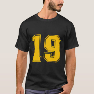 Nummer 19 Gele Sport Fan Jersey nummer T-shirt
