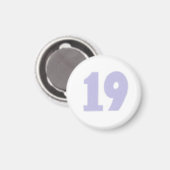 Nummer 19 in lavendel op magneten (Voorkant / Achterkant)