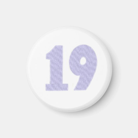 Nummer 19 in lavendel op magneten (Voorkant)