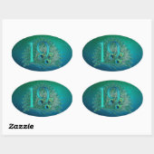 Nummer 19 / leeftijd / jaar / 19e verjaardag sjabl ovale sticker (Vel)