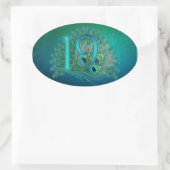 Nummer 19 / leeftijd / jaar / 19e verjaardag sjabl ovale sticker (Tas)