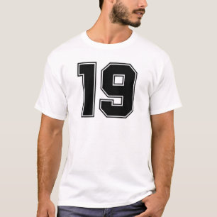 Nummer 19 voor- en achterzijafdruk t-shirt