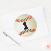 Nummer 1 Baseball Ronde Sticker (Envelop)