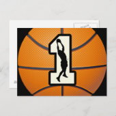 Nummer 1 Basketball en spelers Briefkaart (Voorkant / Achterkant)