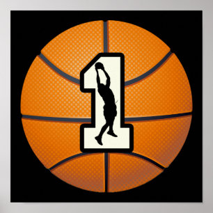Nummer 1 Basketball en spelers Poster
