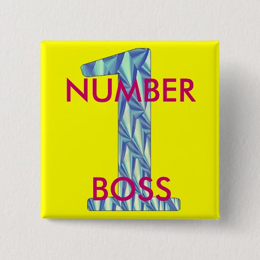 Nummer 1 Boss-Pin Vierkante Button 5,1 Cm (Voorkant)