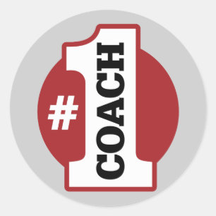 Nummer 1 coach ronde sticker