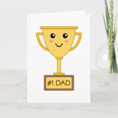 Nummer 1 Dad Schattigee Trofee Vaderdag Kaart (Voorkant)