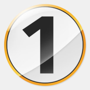 Nummer 1 gouden sticker
