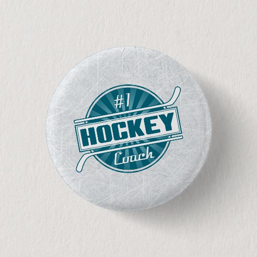 Nummer 1 Hockey Coach (blauw) Button (Voorkant)