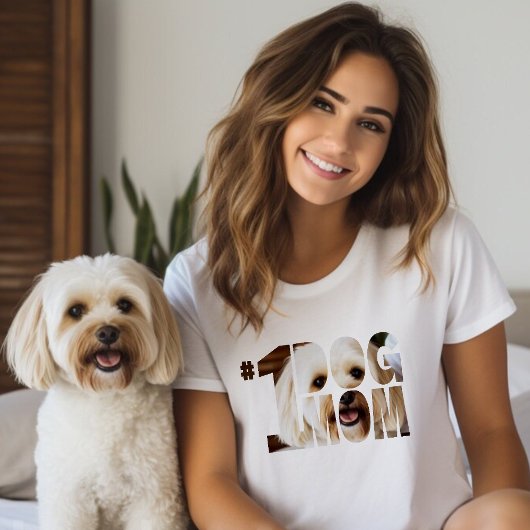 Nummer 1 hond moeder foto t-shirt