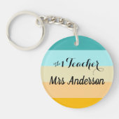 Nummer 1 leraar gepersonaliseerd kleurrijk sleutelhanger (Voorkant)