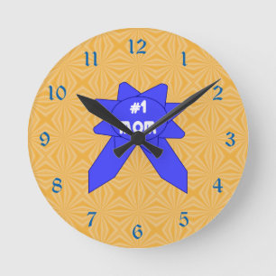 Nummer 1 Moeder Blauwe Lint Ronde Klok