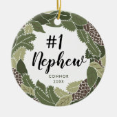 Nummer 1 Nephew gepersonaliseerd cadeau van tante  Keramisch Ornament (Voorkant)