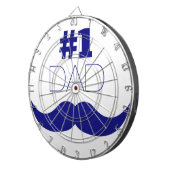 Nummer 1 Pap Blue Mustache - Nummer 1 Dartbord (Voorkant Rechts)