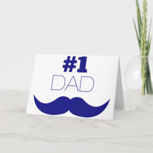 Nummer 1 Pap Blue Mustache - Nummer 1 Kaart