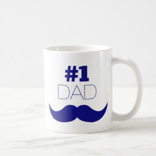 Nummer 1 Pap Blue Mustache - Nummer 1 Koffiemok