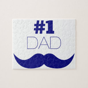 Nummer 1 Pap Blue Mustache - Nummer 1 Legpuzzel