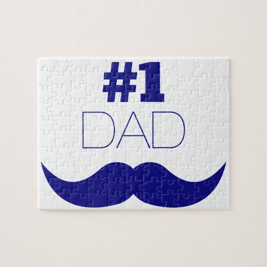 Nummer 1 Pap Blue Mustache - Nummer 1 Legpuzzel (Horizontaal)