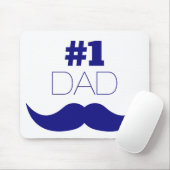 Nummer 1 Pap Blue Mustache - Nummer 1 Muismat (Met muis)