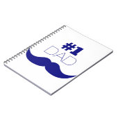 Nummer 1 Pap Blue Mustache - Nummer 1 Notitieboek (Linkerzijde)