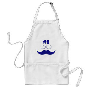 Nummer 1 Pap Blue Mustache - Nummer 1 Standaard Schort