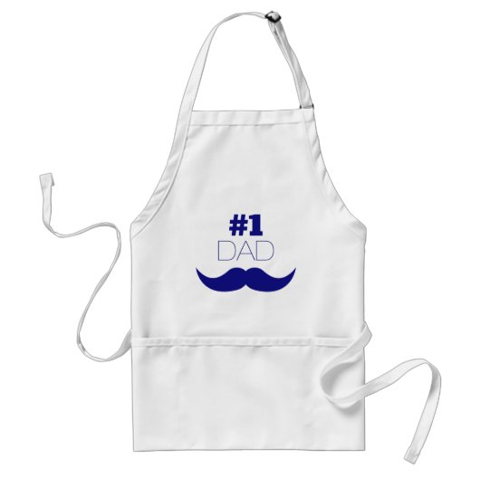 Nummer 1 Pap Blue Mustache - Nummer 1 Standaard Schort (Voorkant)