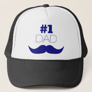 Nummer 1 Pap Blue Mustache - Nummer 1 Trucker Pet