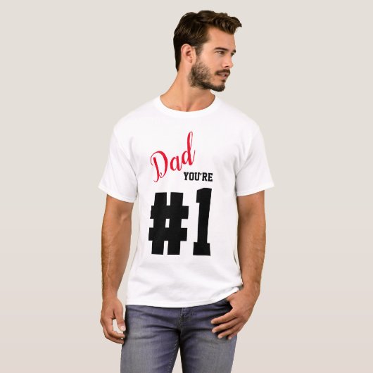 Nummer 1 Pap Vaderdag White T-shirt (Voorkant volledig)