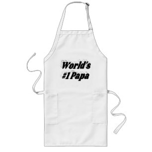 Nummer 1 Papa met zwarte tekst Lang Schort