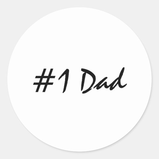 Nummer 1 Papa Trendy Classic Ronde Sticker (Voorkant)
