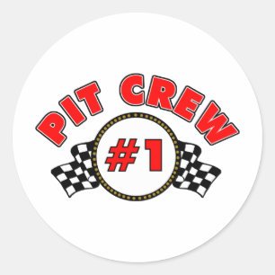 Nummer 1 Pit Crew Ronde Sticker