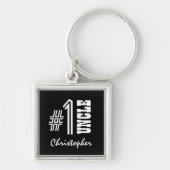 Nummer 1 UNCLE Black en White Modern Gift A01 Sleutelhanger (Voorkant)