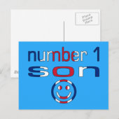 Nummer 1 zoon ( verjaardag van de zoon ) briefkaart (Voorkant / Achterkant)