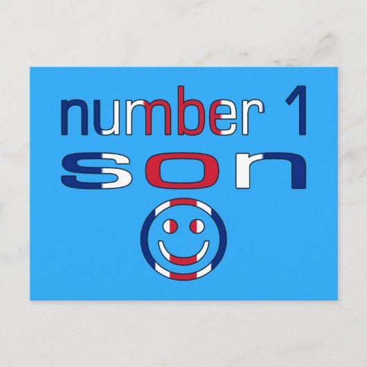 Nummer 1 zoon ( verjaardag van de zoon ) briefkaart (Voorkant)
