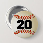 Nummer 20 Baseball Ronde Button 7,6 Cm (Voorkant /achterkant)