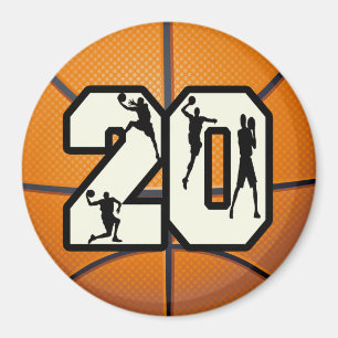 Nummer 20 Basketball Magneet