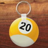 Nummer 20 Billiards Ball Sleutelhanger (Voorkant)