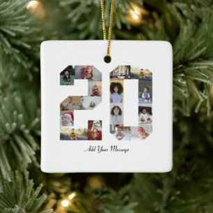 Nummer 20 Fotocollage Keramisch Ornament