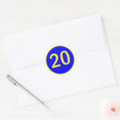 nummer 20 in een cirkel ronde sticker (Envelop)