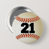 Nummer 21 Baseball Ronde Button 7,6 Cm (Voorkant /achterkant)