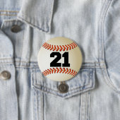 Nummer 21 Baseball Ronde Button 7,6 Cm (In situ)