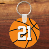 Nummer 21 basketbalsleutelhanger | sleutelhanger (Voorkant)