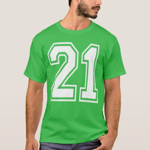 Nummer 21 Varsity Sportseam T-shirt 21ste verjaard