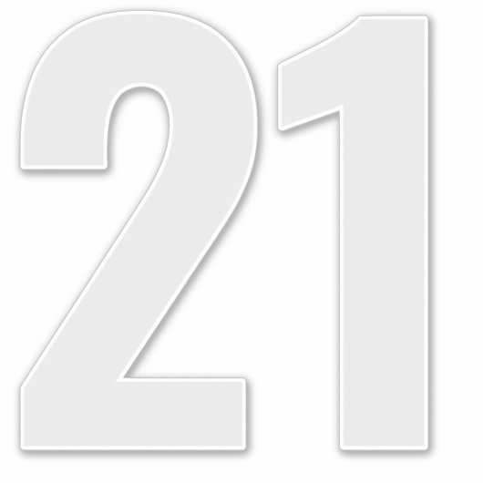Nummer 21 Zilvergrijs en witte sticker (Voorkant)