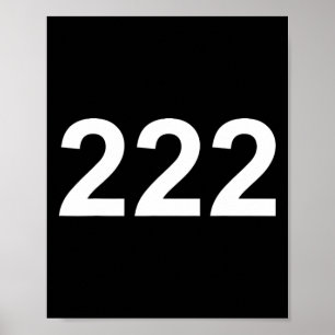 Nummer 222 in wit lettertype op Ckground Fun Hallo Poster